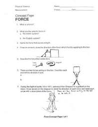 Force Concept Worksheet Weight Push Pull Physical Science Middle School Teaching Middle School Science Scientific Skills