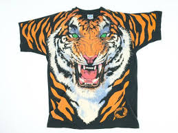90s Tiger Shirt Xxl Liquid Blue Huge Print Tiger T Shirt Xxl Etsy Vintage Tshirts Blue Tigers Vintage