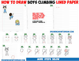 It is not at all necessary to possess the talents of an artist in order to delight his friends and relatives with such creations. How To Draw Cartoon Boys Climbing Notebook Paper Cool 3d Trick And Optical Illusion Easy Step By Step Drawing Tutorial For Kids How To Draw Step By Step Drawing Tutorials