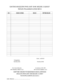 Membuat format daftar hadir di excel, cara membuat daftar hadir di excel, tutorial excel indonesia, www.ontakontak.com. Contoh Format Daftar Hadir Ekstrakulikuler