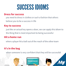 1 Dress For Success 2 You Have Got To Be In It To Win It 3 Key To Success 4 Be A Howling Success 5 Hit A Home Run Idioms Success Word Definitions