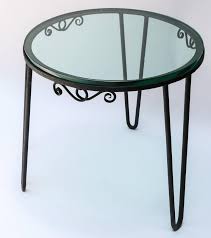 Modern round metal coffee table round shelf coffee table with metal frame living room, glass and gold (gold). Round Black Metal 1960s Italian Side Table With Glass Top For Sale At 1stdibs