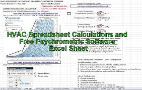 Engineering Xls Hvac Spreadsheet Calculations And Free