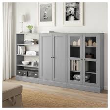 Havsta Storage Combination W Glass Doors Gray Ikea Canada Ikea Living Room Storage Cabinet Dining Room Storage Living Room Storage