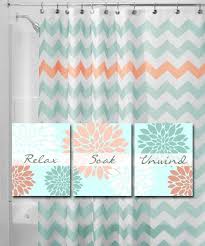 Digital Download Printable Set Of 3 Mint Aqua Coral Peach Dahlia Flower Burst Relax Soak Unwind Bathroom Wall Art Aqua Bathroom Bathroom Themes Coral Bathroom