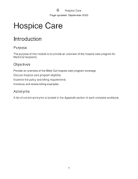 Hospice care typically involves an interdisciplinary team of providers, including doctors, nurses in an ideal situation, you'd be able to meet with three or four providers first to find the one that seems to fit although the bulk of hospice care is delivered in the home, in some instances patients may need to. Https Files Medi Cal Ca Gov Pubsdoco Outreach Education Workbooks Modules Hhhcp Workbook Hospice Home Hos Pdf