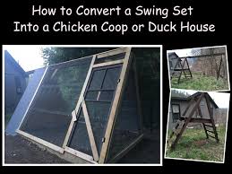 This duck coop can easily house up to 4 ducks without a problem. How To Convert A Swing Set Into A Chicken Coop Or Duck House Pethelpful