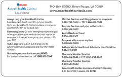 Added specific description for recipient first/last name as seen on medicaid eligibility card to data. Your Id Card Amerihealth Caritas Louisiana Medicaid Managed Care Plan Serving Louisiana Citizens A Member Of The Amerihealth Caritas Family Of Companies