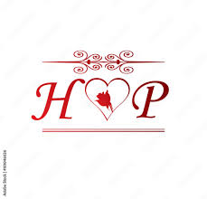 Buy meenaz cz valentine american diamond adjustable i love you heart sillver initial letter name alphabet h finger rings for women girls girlfriend couples . Hp Love Initial With Red Heart And Rose Stock Vector Adobe Stock