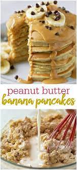 Peanut Butter Banana Pancakes Recipe Peanut Butter Banana Pancakes Savoury Cake Food
