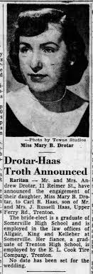 19561220 Mary Drotar Carl Haas Engagement