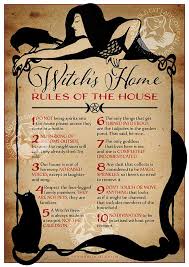 Witch S Home Rules Of The House A4 Art Print Story Time Part 5 Hexerei Zauberspruche Hexerei Praktische Magie