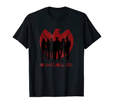 marvel agents of shield silhouette logo graphic t shirt