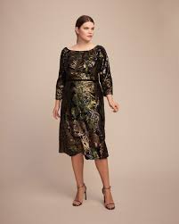 Marchesa Notte Black Sequin Tea Length Cocktail Dress