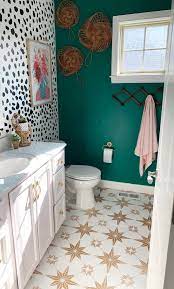 Crate toilet paper storage by funky junk interiors. Before And After This Funky 100 Bathroom Redo Uses Paint In Cool Surprising Ways Small Bathroom Redo Bathroom Redo Small Bathroom Decor