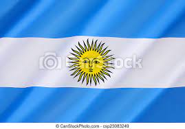 The area of the flag above the albatross is blue, and the area below it is orange. Flagge Von Argentina Flagge Von Argentina 27 Februar 1812 Die Gelbe Sonne Des Mai Wurde 1818 In Das Zentrum Aufgenommen Canstock