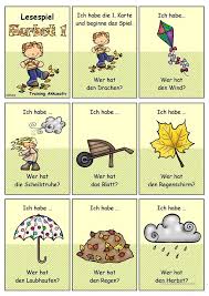 Herbst 1 Lesespiel Ich Habe Wer Hat Lesespiele Deutsch Unterricht Deutsch Lesen