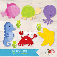 Birthday Chart For Classroom Decoration Sea Creatures Birthday Chart Busy Little Bugs Birthday Charts Birthday Chart Classroom Birthday Display
