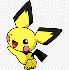 Its eartips, collar, and tail are black and angular. Anime Pokemon Transparent Png Pokemon Pichu Png Image With Transparent Background Toppng