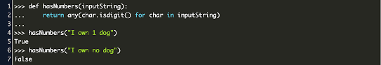 But i am not sure how to put that in coding syntax. Check If String Contains Integer Python Code Example