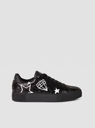 Rhinestone Detailed Sneakers With Graphic Prints