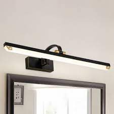 Espird 3 light bathroom vanity light fixtures black,rustic farmhouse vanity lighting over mirror modern industrial wall lamp with cylinder glass shade. Black And Gold Led Linear Vanity Light 8 11 14w 3000 4000 6000k Acrylic Led Wall Lights For Bathroom Mirror 3 Sizes Available Takeluckhome Com