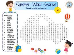 Solve puzzles daily and see your word search skills improve! Summer Word Search Puzzle Free Game Treasure Hunt 4 Kids