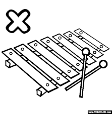 A printable for young music students. The Letter X Online Alphabet Coloring Page
