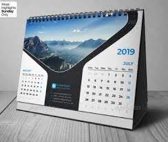 Dapatkan gratis template kalender dengan desain cantik, file cdr, pdf, . Template Desain Kalender Meja 2019 Psd Ai Indesign Calendar Design Desk Calendar Design Calender Design
