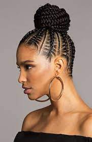 15 Best Natural Hairstyles For Black Women Cornrow Braid Styles African Braids Hairstyles Pictures Braided Bun Hairstyles