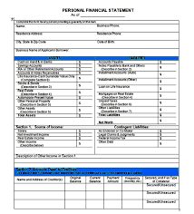 Sample Personal Financial Statement Template In 2020 Personal Financial Statement Financial Statement Statement Template