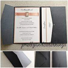 Black Metallic Wedding Invitations Diy Pocket Cards Envelopes Folder Invites Wedding Invitations Metallic Wedding Invitations Wedding Invitations Diy