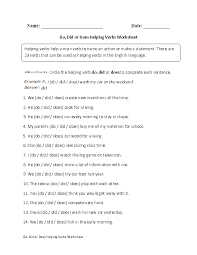 Verbs Worksheets Helping Verbs Worksheets Helping Verbs Worksheet Helping Verbs Verb Worksheets