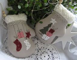 Baumschmuck Handschuhe Landhaus Von Feinerlei Auf Dawanda Com Viktorianischer Weihnachtsschmuck Weihnachten Applikationen