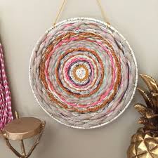 Round Weaving Circle Woven Wall Hanging Dreamcatcher Wall Art Bohemian Tapestries Yarn Wall Hanging Woven Wall Hanging Handmade Tapestries Circular Weaving