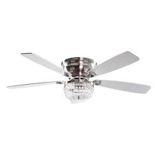 Whats people lookup in this blog: Parrot Uncle 48 In Indoor Satin Nickel Flush Mount Crystal Ceiling Fan With Light Kit And Remote Control F6230110v The Home Depot