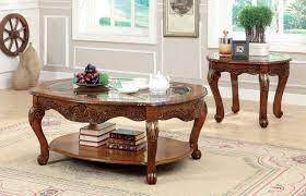 Vintage coffee, console, sofa & end tables : Cm4643 Amadis Coffee Table In Antique Style Oak W Options