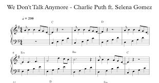 Charlie puth joins selena gomez during her revival tour for the first official live performance of we don't talk anymore.get we don't talk anymore on. Free Piano Sheet Music Charlie Puth Ft Selena Gomez We Don T Talk Anymore Pdf Should Ve Known Your Love Was A Game Now I Can T We Dont Talk Anymore Charlie Puth
