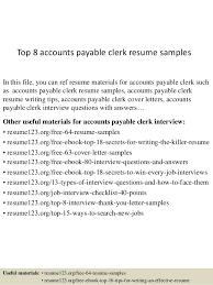 top 8 accounts payable clerk resume samples