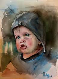 Watercolor portraits Size of paper 30x40 cm