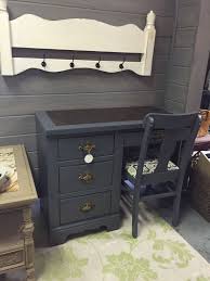 Gray Desk And Chair Painted In Amy Howard A Good Man Is Hard To Find One Furniture Makeover Furniture Inspiration Painted Desk