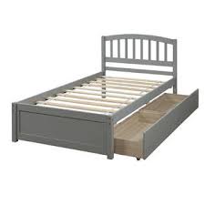 Prepac manhattan bookcase storage platform bed. Lucky Twin Size Wood Bed Frame Platform Storage Bed W 2 Drawers Wood Slats White Gray