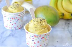 Vitamix Recipe Creamy Mango Ice Cream Recipe With Healthy Superfoods Like Chia Seeds For Ice Healthy Ice Cream Recipes Mango Ice Cream Recipe Ice Cream Recipes