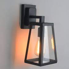 Retro Industrial Antique Matte Black Iron Lantern Outdoor Wall Sconce 1 Light With Clear Glass In 2021 Outdoor Sconce Lighting Outdoor Wall Light Fixtures Outdoor Wall Lighting