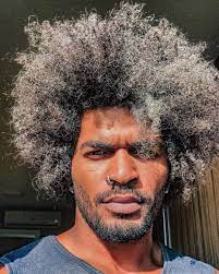 Vanderlei Nago On Instagram My Dream Is One Day See My Black Power All White Hair Grayhair Blackman Power Naos Afro Men Afro Hairstyles Great Beards