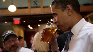Obama gets the beer right, but he's still sipping