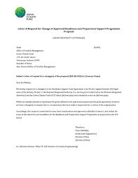 Respected sir, i am writing this email on behalf of welfare state department organisation. Letter Of Request For Change Of Approved Readiness And Preparatory Support Programme Proposal Green Climate Fund