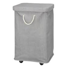 Black laundry basket with wheels. Mdesign Large Single Hamper Basket With Wheels Lid And Handles Gray Target