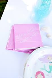 The most common target mermaid material is polyester. Mermaid Birthday Party My Someday In May