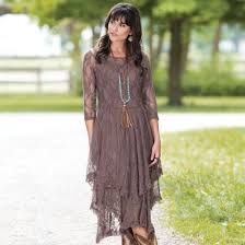 Dusty Toffee Fields Lace Dress Cowgirl Delight Country Dresses Cowgirl Dresses Western Dresses